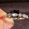 Luxury Real Yellow Gold 18K Ring Valentine's Day Present Round and Marquise Diamond Ring
