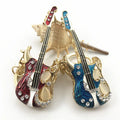 Factory Price Guitar Keychain OEM Order Diamond Customize Metal Key Ring Car Bag Phone Accessories Key Chain Gift