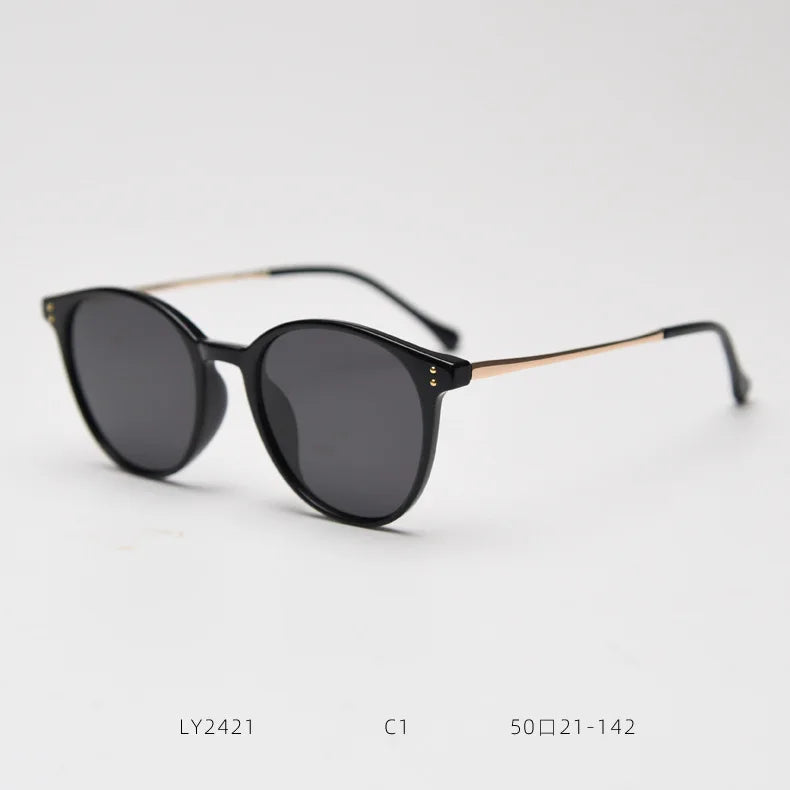 2025 Eyewear Polarized Retro Round Frame Bone Rice Nail Anti-blue Sunglasses Men Women Sun Summer Glasses