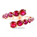 Luster Jewellery Pegion Blood Red Color 10/14/18k Moissanite Twist Solid Gold Ruby Ring