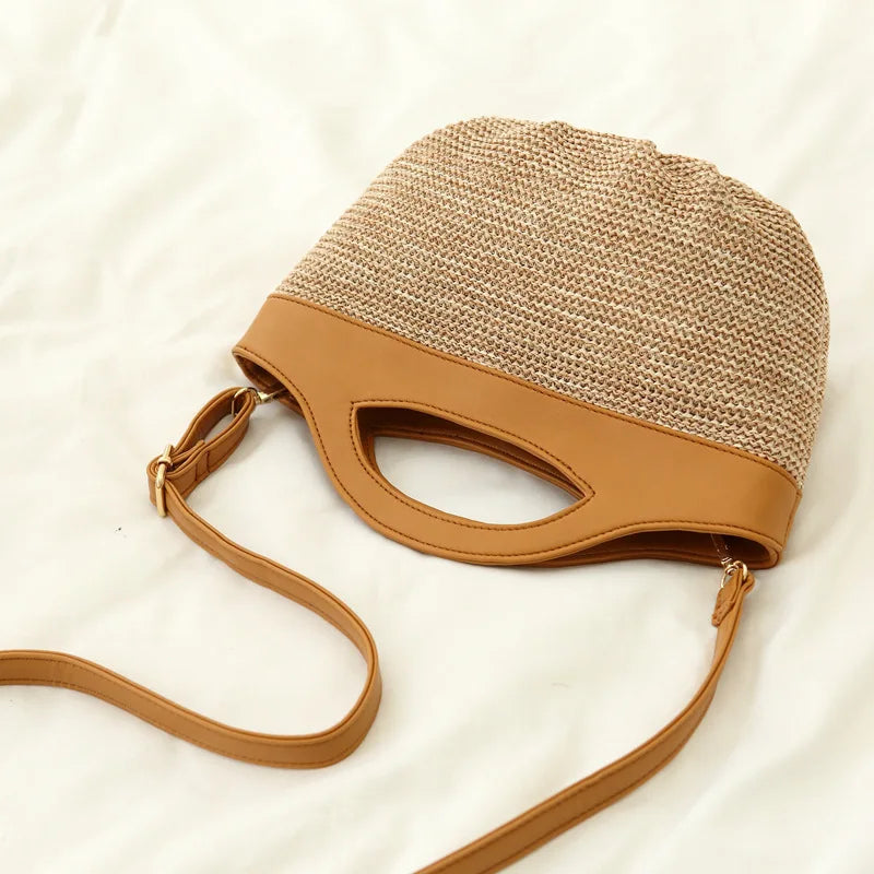 Straw Crossbody Bags for Women Woven Tote Handbags Straw Shoulder Bag for Summer Beach
