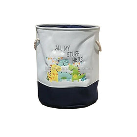 KUYUE Cartoon Dinosaur Canvas Embroidery Decorative Large Laundry Toy Basket Fabric Tools Foldable Storage Folding Customizable