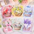12 Sheets/Pack Decorative PET Sticker White Ink Spring Flower Picking Series Flower Basket Theme 6 Material Choices