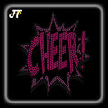 T&J 3D Bling Cheer Bow Plastic Sequin Patches Motifs Hot-Fix Design for DIY Cheer Bow Rhinestone Heat Transfers