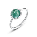 Vintage Drop Moss Agate Ring Set Women Silver Engagement Ring