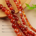 Wholesale Natural Round Red Line Agate Carnelian Stone Loose Agate Gemstone Beads for Jewelry Making