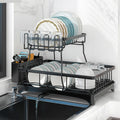 2-Tier Kitchen Dish Drying Rack High Capacity Over-the-Sink Metal Stand for Tableware & Utensils