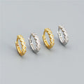 SP Fine Jewelry Hoops Gold Plated 925 Sterling Silver Heart Zircon Huggie Hoop Earrings
