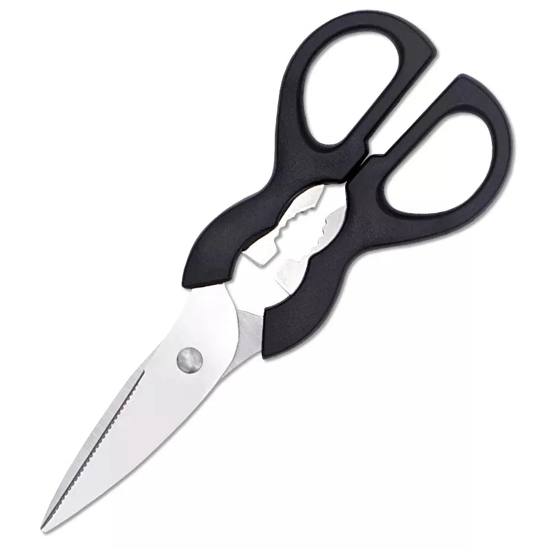6.5 Inch Plastic Handle Stainless Steel Gourd Shaped Open Walnut Bottle Multifunctional Household Kitchen Scissors