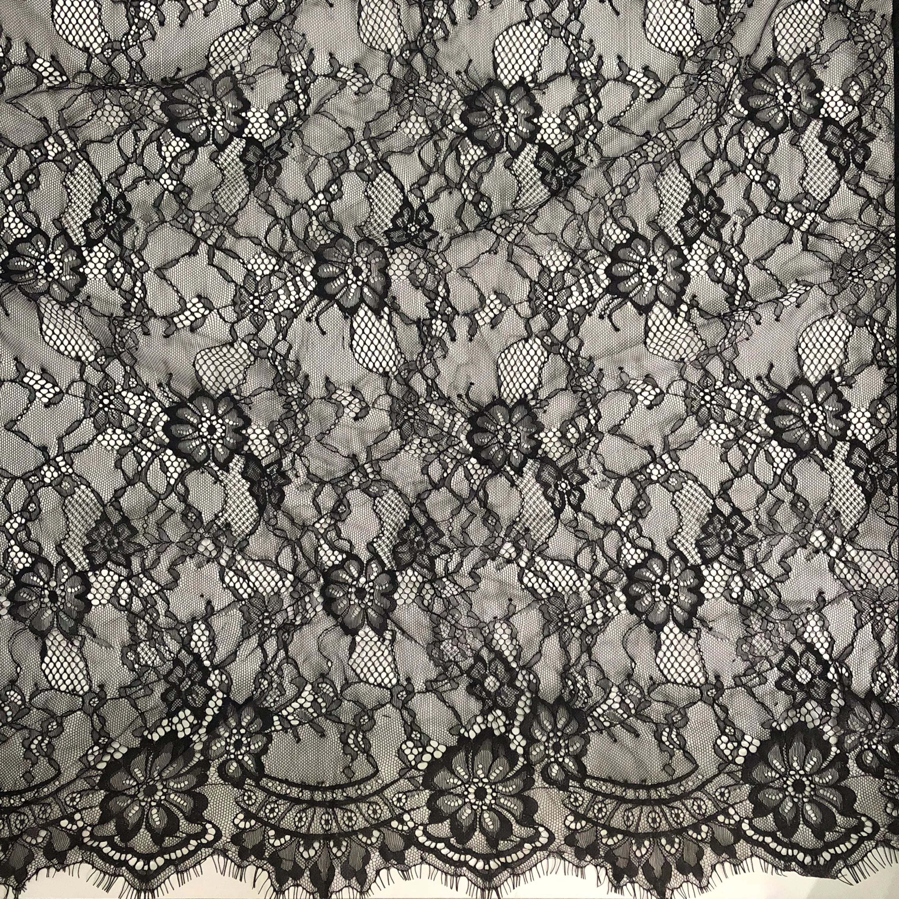 Good Quality Flower Dress Chantilly Eyelash Lace Fabric by Piece LT20787