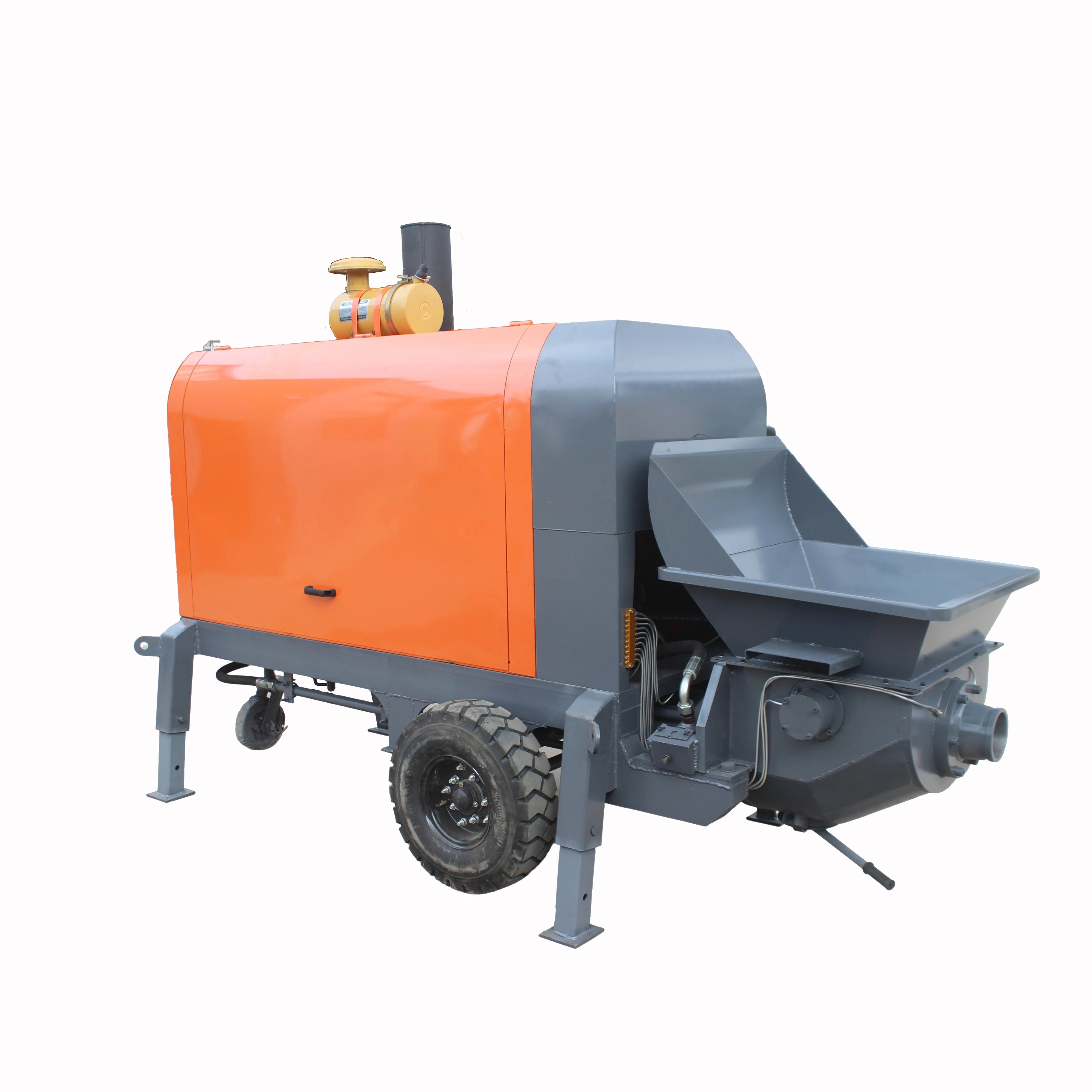 Secondary Stone Concrete Trailer Pump Homemade Concrete Pump Trailer Mounted Concrete Pump