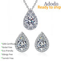 Wholesale Fine Jewellery Accessories Pure S925 Silver Peart Cut Real Moissanite Necklace Earrings Jewelry Set for Ladies