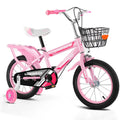 Pink Children's Bicycle 12 14 16 Inch Kids Bike for 2-7 Years Girls Toddler Bicycle With Basket and Training Wheels