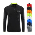 Sublimation Custom Logo Knit Long Sleeves T-shirt  Quick Dry 100% Polyester for Men Plain Work Golf Polo Shirt