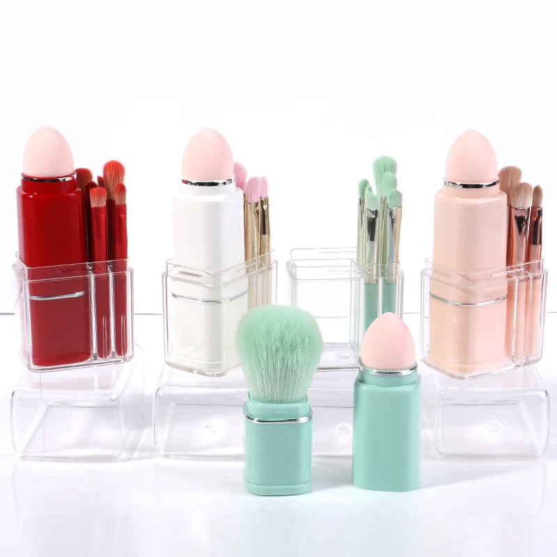 8 in 1 Travel Size Makeup Brush Set Retractable Design