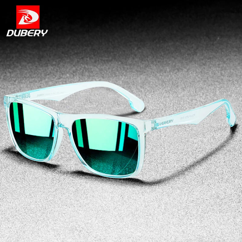 DUBERY Fashion Sport Style Square Polarized Sunglasses Super Light Eyeglasses Frame SunGlasses Male Outdoor Travel Goggles D150