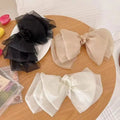 Elegant Large Butterfly Knot Hair Clips Chiffon Spring Clip Hair Accessories Women Popular Ponytail Hair Pin for Girls