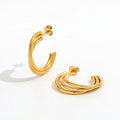 Joolim 18k Gold Plated Stainless Steel Hoop Earrings for Women Minimalist Jewelry 18k Gold Jewelry Wholesale MegaBDM