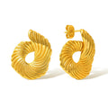 New Design Copper Brass Chunky Simple Style Women's Fashion Stud Earring Korean Anti-Allergic Trendy Wholesale Factory Hoop