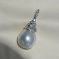 P1576 11-12mm DIY Natural  Freshwater Pearl Charm Pendant Necklace Accessory 925 Sterling Silver Jewelry for Women Without Chain