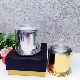Wholesale Luxury Modern Bell Shaped Glass Candle Jars with Dome Cover Unique Home Decoration for Christmas Candle Making