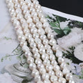 Wholesale Jewelry 11-12mm Natural White Freshwater Baroque Loose Pearls Straight Drilled Hole Strand