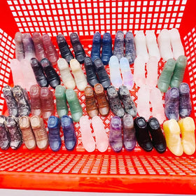 Factory Cheap Price Wholesale Natural Crystal Gemstone Carvings Crystal Shoes for Home Decoration