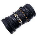 Retro Woven DIY Combination Leather Bracelet Men 10 Pcs/set Simple Multilayer Men's Bangles Hot Sale Hand Made Jewelry