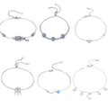 Custom Wholesale 925 Silver Charm Jewelry Bracelet 14K Gold Plated Zircon Evileye 925 Sterling Silver Cuff Adjustable Bracelets