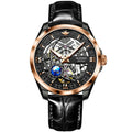 OUPINKE 3268 Luxury Watch for Men Automatic Mechanical Sapphire Leather Waterproof Sports Skeleton Wrist Watches Brand Reloj