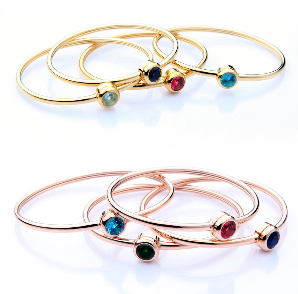 Can Open Shining Crystal Cuff Bracelets Crystal For Women Jewelry Stainless Steel Gold Color Bracelets & Bangles Female Pulseras