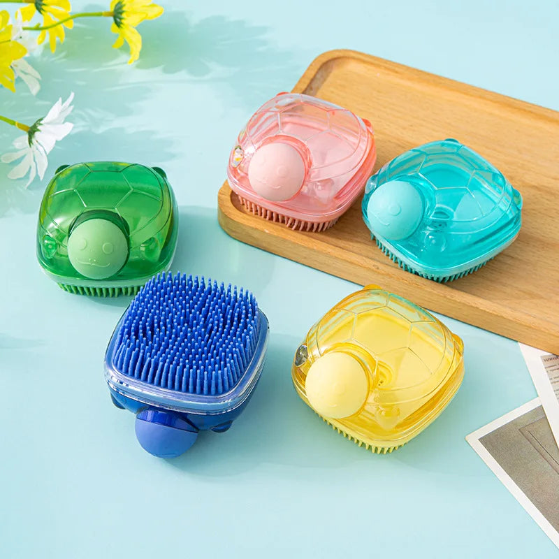 Dog Cat Cleaning Massage Brushes Shampoo Dispenser Pet Cleaning Supplies Comb Cat Shower Brush Dog Bathing Brush