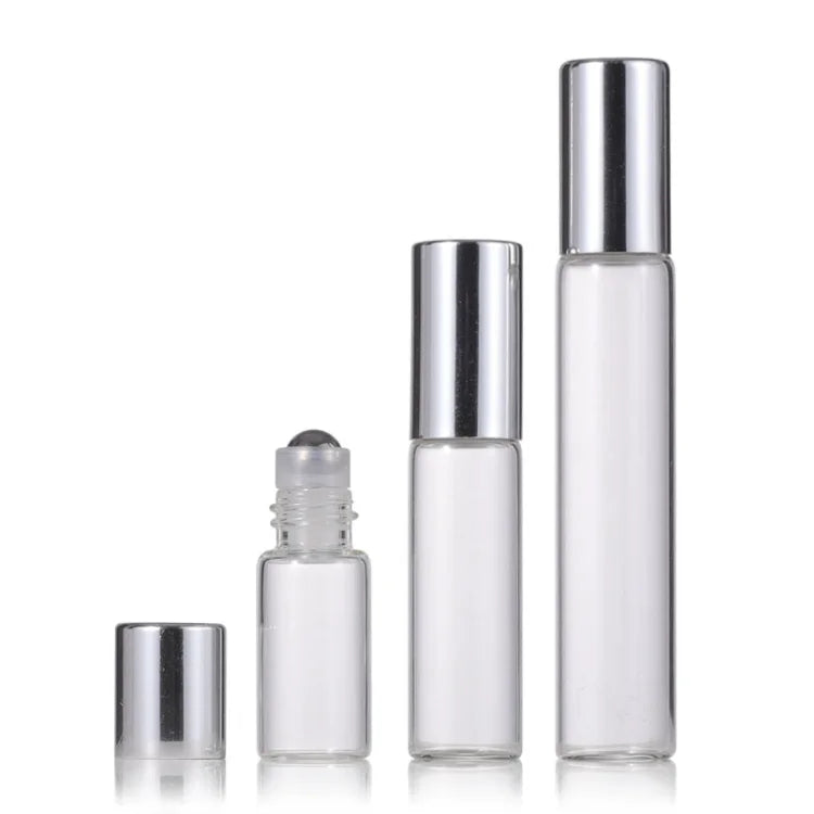 Wholesale Transparent Essential Oil Roller Cosmetic Packaging 3ml 5ml 10ml Empty Small Roll on Glass Perfume Bottle