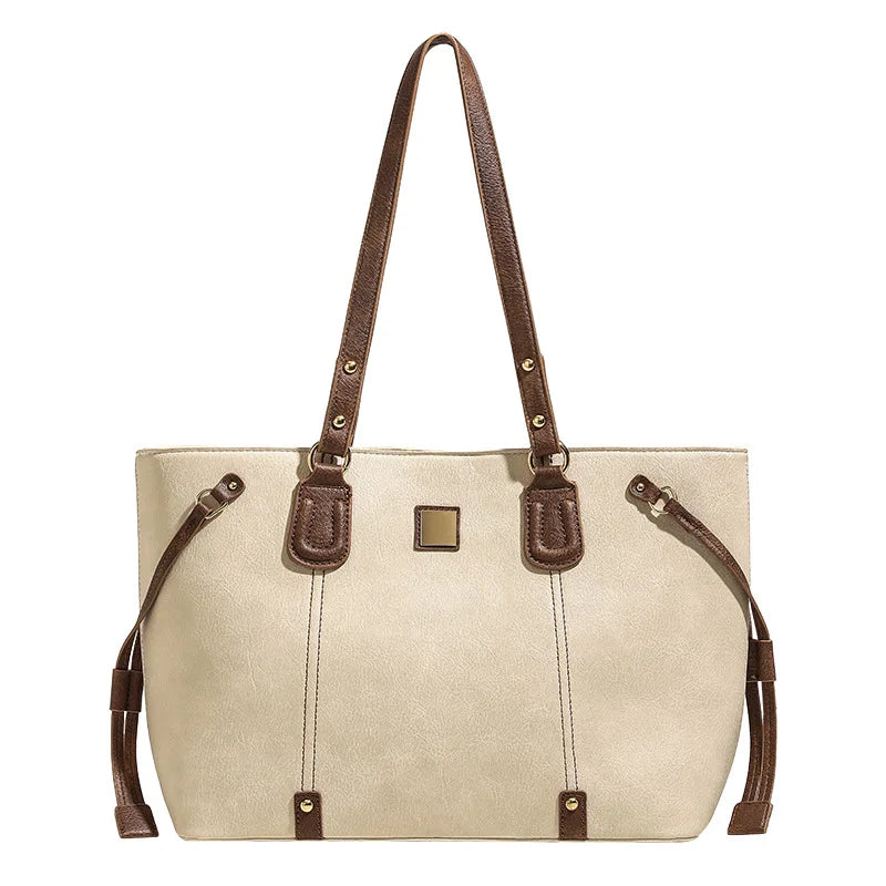 Trendy Tote Bag for Women Large Capacity Laptop Bag Student Class Shoulder Bag Custom Leather Handbag
