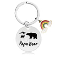 Stainless Steel Papa Baby Bear Key Chain Gift for Dad Father Thanksgiving Father's Day Gift Key Rings Keychain