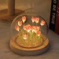 Tiktok Hot Sale Bedroom Decoration Dome Led Glass Flower Lampara De Tulipan for Gift