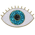 Custom Logo Iron on Big Eye Sequin Embroidery Patches Glitter Eyeball Applique DIY Decor for Kid Adult Clothing Jacket