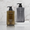 High Quality  16oz PET Brown Custom logo 500 ml square Plastic Shampoo Bottle with Pump