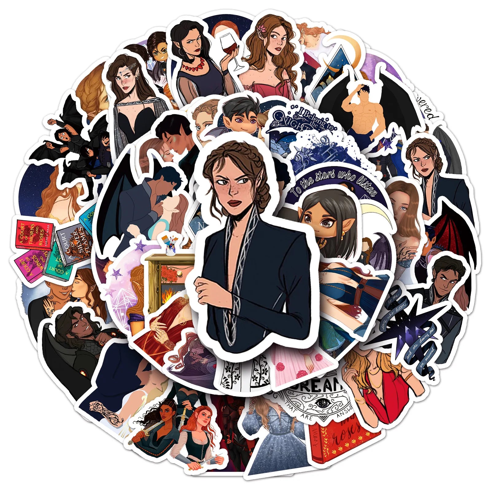 55PCS Book Graphics Vintage Acotar Merchandi Sticker