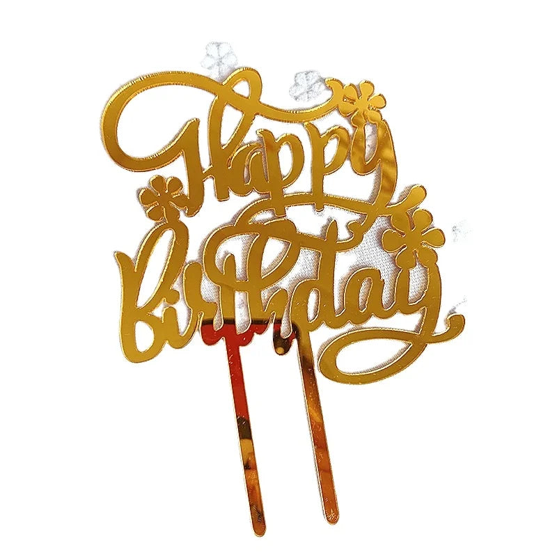 Custom Happy Birthday Acrylic Cake Topper Creative Cake Decorating Party Supply 10cmWx16cmH Laser Cut
