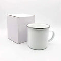 Heat Transfer Printing Sublimation Ceramic Enamel White Mug with Silver Rim