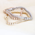 Starsgem Tennis Bracelet 3mm Moissanite Gemstone 14k White Yellow Rose Gold Princess Cut Tennis Chain Bracelet