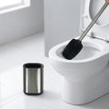 Stainless Steel Silicone Bathroom Toilet Bowl Brush Set No Scratch Soft Cleaner Toilet Brush with Cup