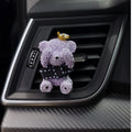 Wholesale Cute Ceramic Bear Shaped Car Vent Clip Aroma Plaster Air Freshener Scented Fragrance Porcelain Essential Oil Diffuser