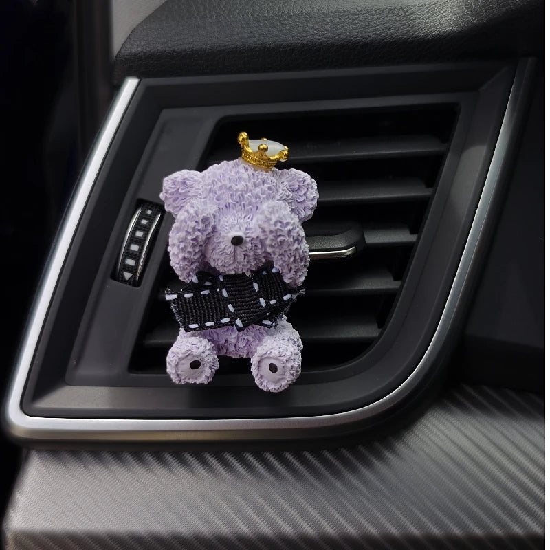 Wholesale Cute Ceramic Bear Shaped Car Vent Clip Aroma Plaster Air Freshener Scented Fragrance Porcelain Essential Oil Diffuser