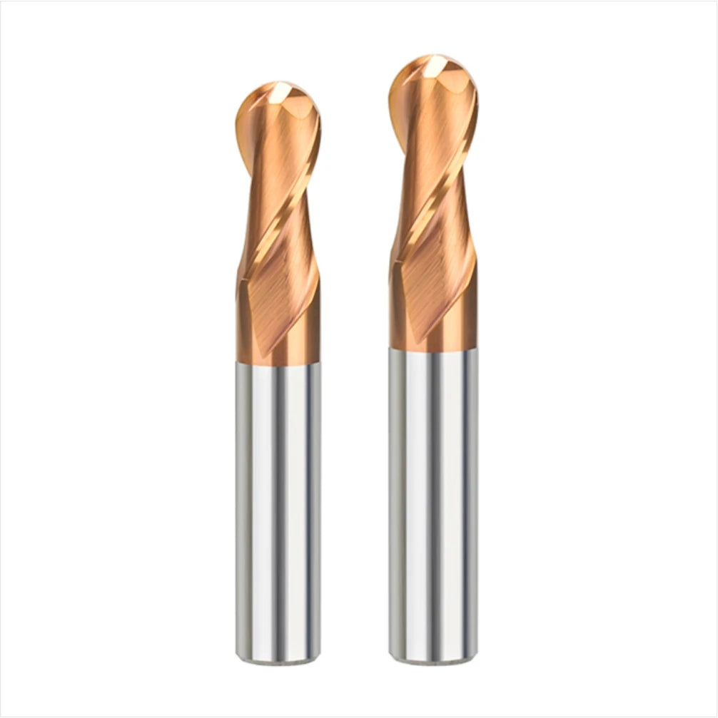 BKEA 2 Flutes Ball Nose End Mill - Tungsten Carbide HRC60 Coating Cost-Effective CNC Tool