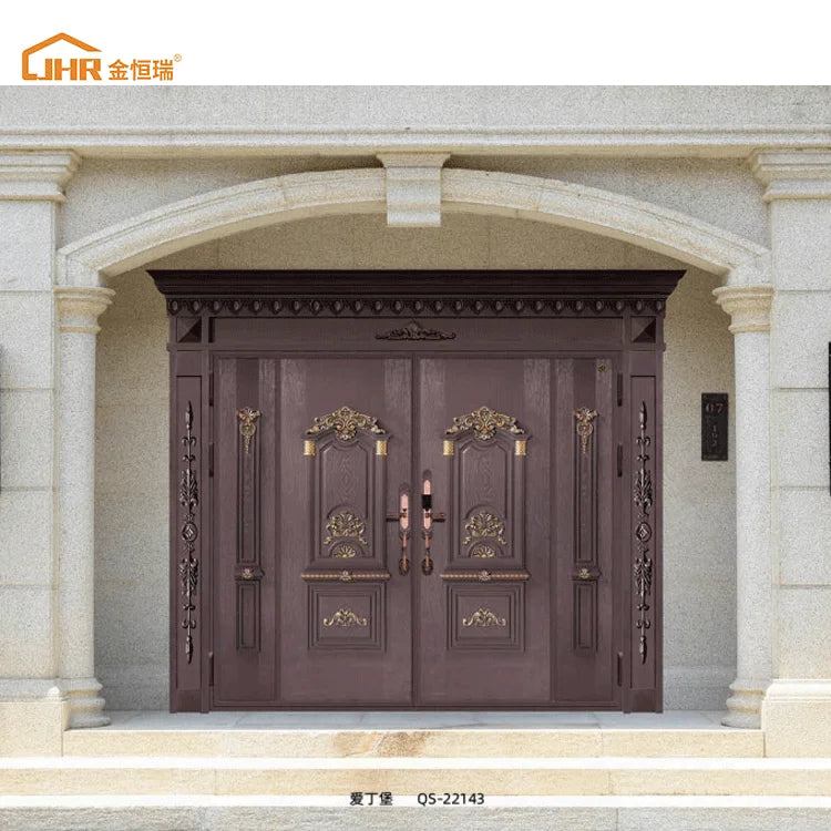 Best Price Europe Security Steel Main Gate Design Main Door Designs Aluminium Casting Double Door