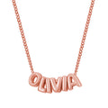 Duoying Hot-sale Gold Silver Rose Gold Customized Copper DIY Name Mini Bubble Letter Necklace
