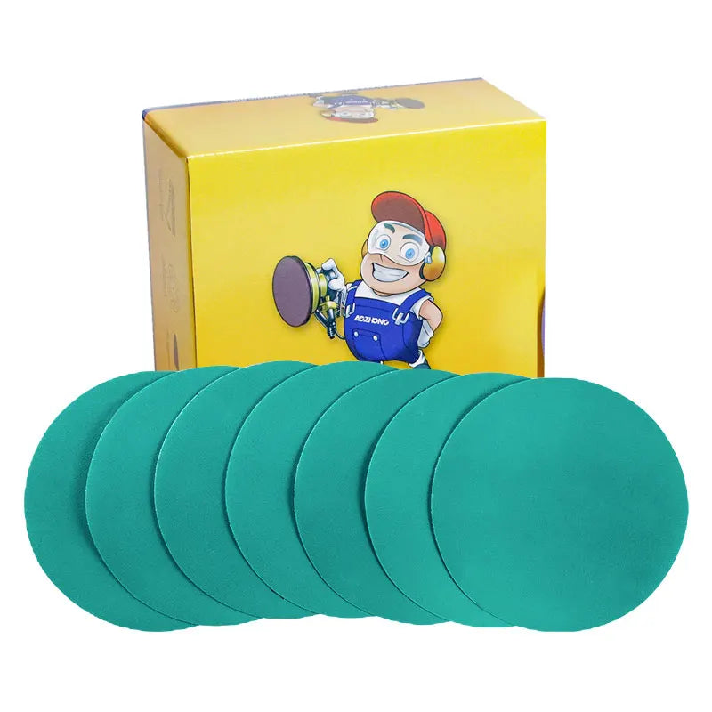 Wholesale Automotive Wood Polish No Hole Hook Green Loop Yellow Sandpaper 40-2000 Grit Sand Paper 6 Inch 150mm Sanding Disc
