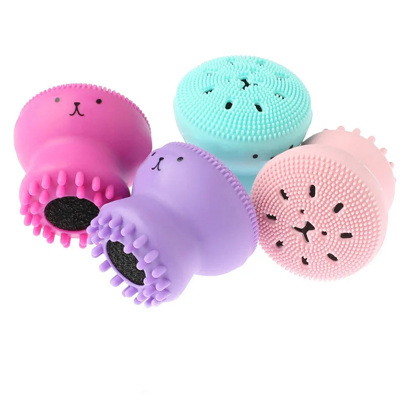 Silicone Face Cleansing Brush Facial Octopus Shape Deep Pore Exfoliating Blackhead Face Scrub Washing Brush Makeup Tool